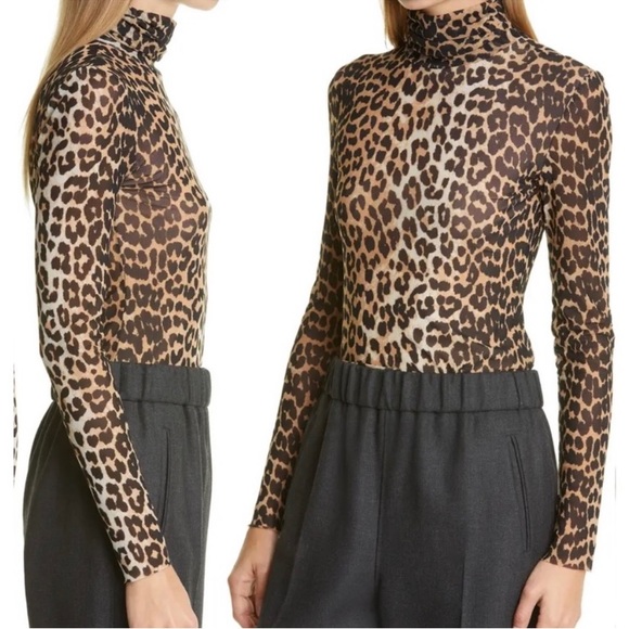 GANNI leopard-print long-sleeve top - Picture 3 of 16